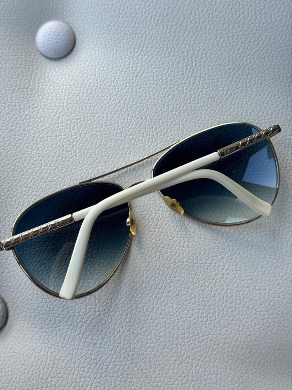 Dior Aviator Sunglasses - Gold Frame with Gradient Blue Lenses - Picture 2 of 4
